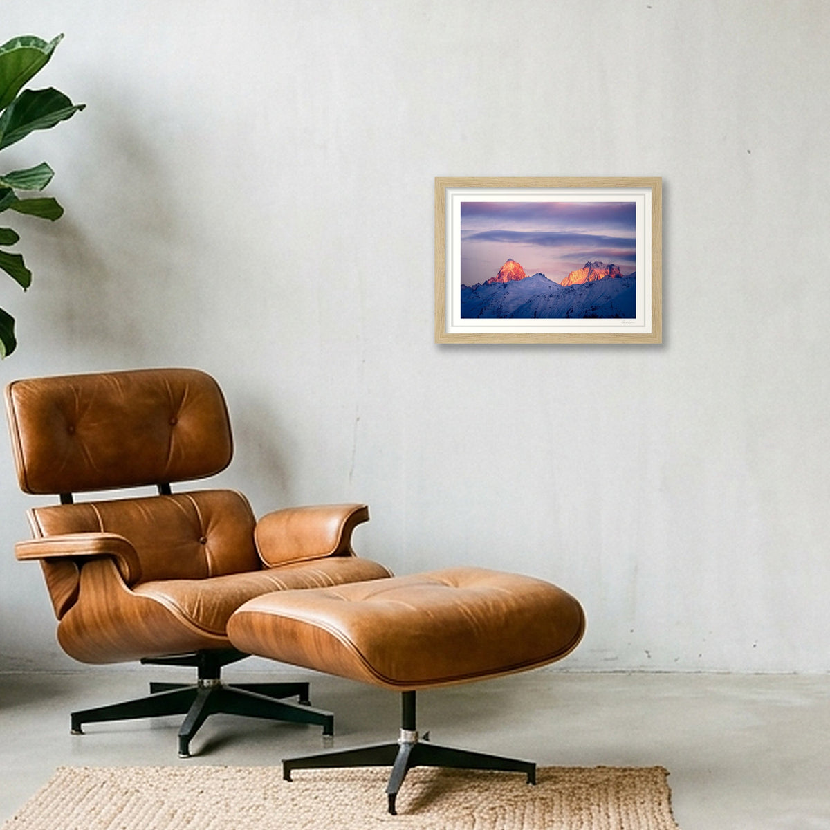 Brevant Ski Station, Chamonix — A4 (30×21cm) Oak Frame