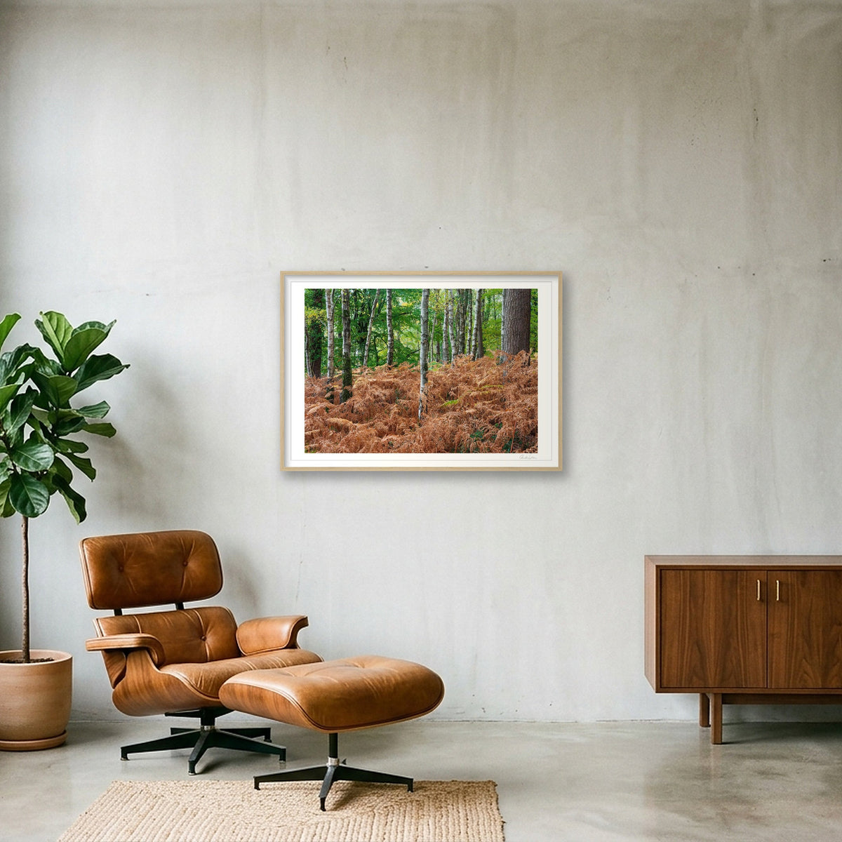 Autumn Ferns — 100×70cm Oak Frame