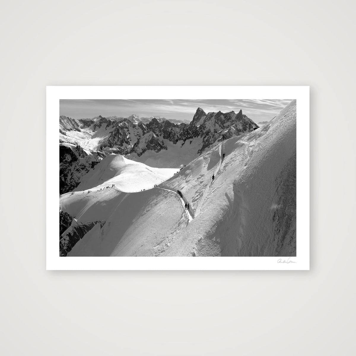 The Aiguille du Midi Arête, Chamonix: Vertiginous — 100×70cm Print only