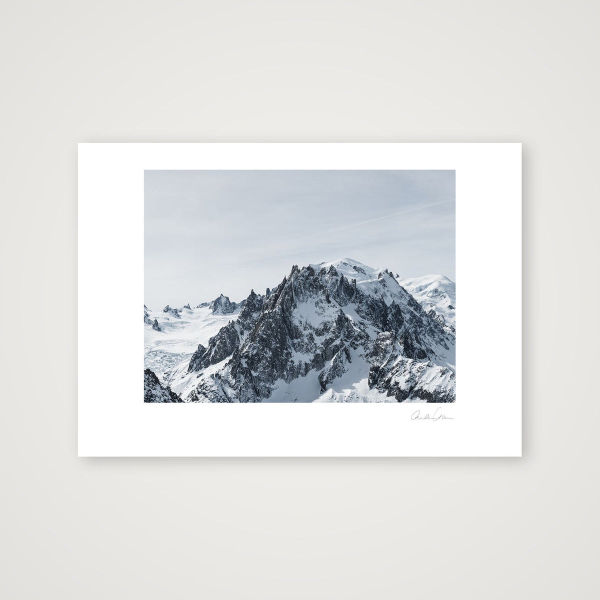 The Mont Blanc Massif, Chamonix — A4 (30×21cm) Print only