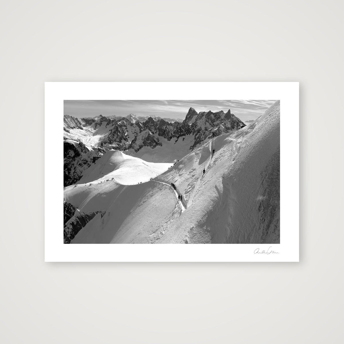 The Aiguille du Midi Arête, Chamonix: Vertiginous — A4 (30×21cm) Print only
