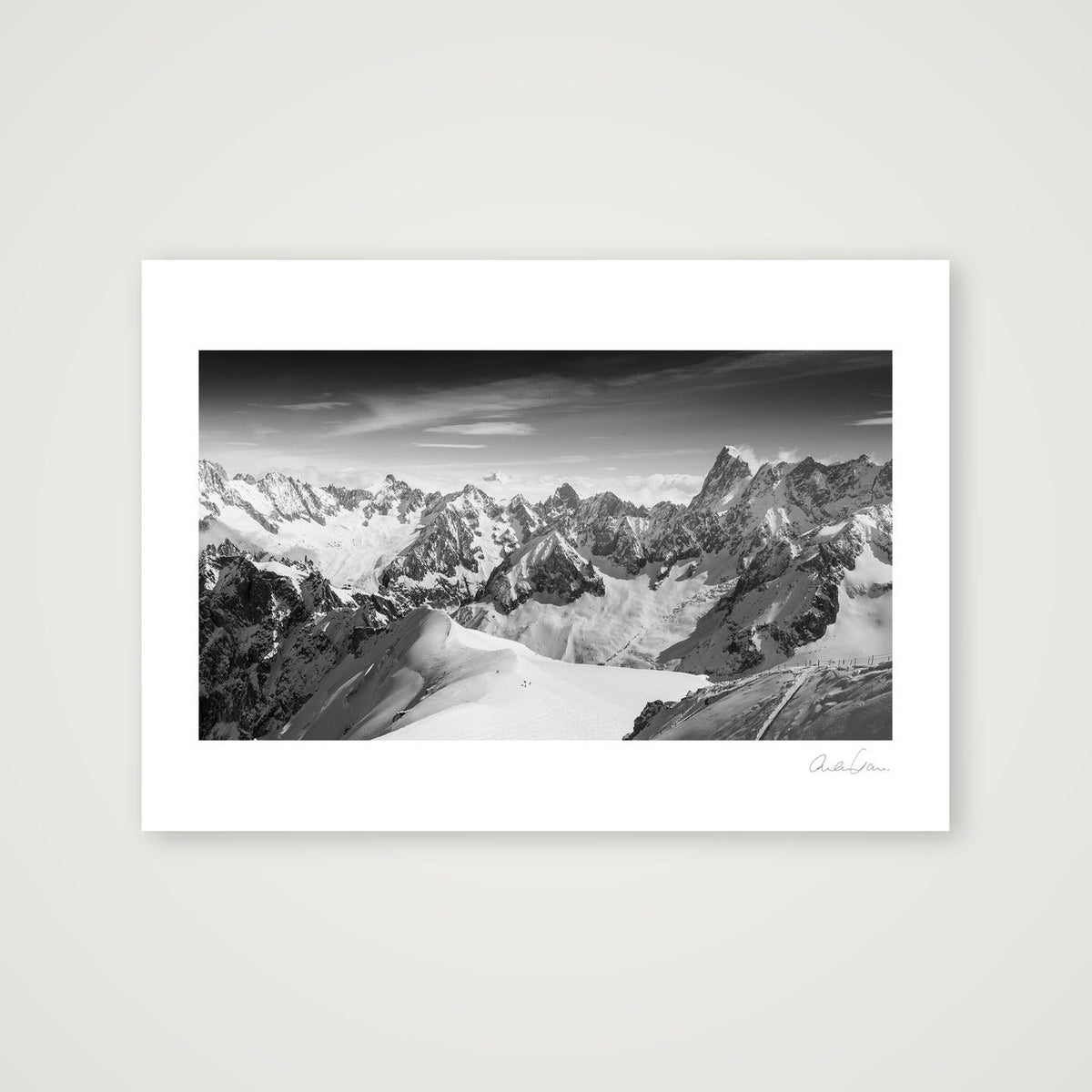 High Mountain Peaks, Chamonix Mont Blanc — A4 (30×21cm) Print only