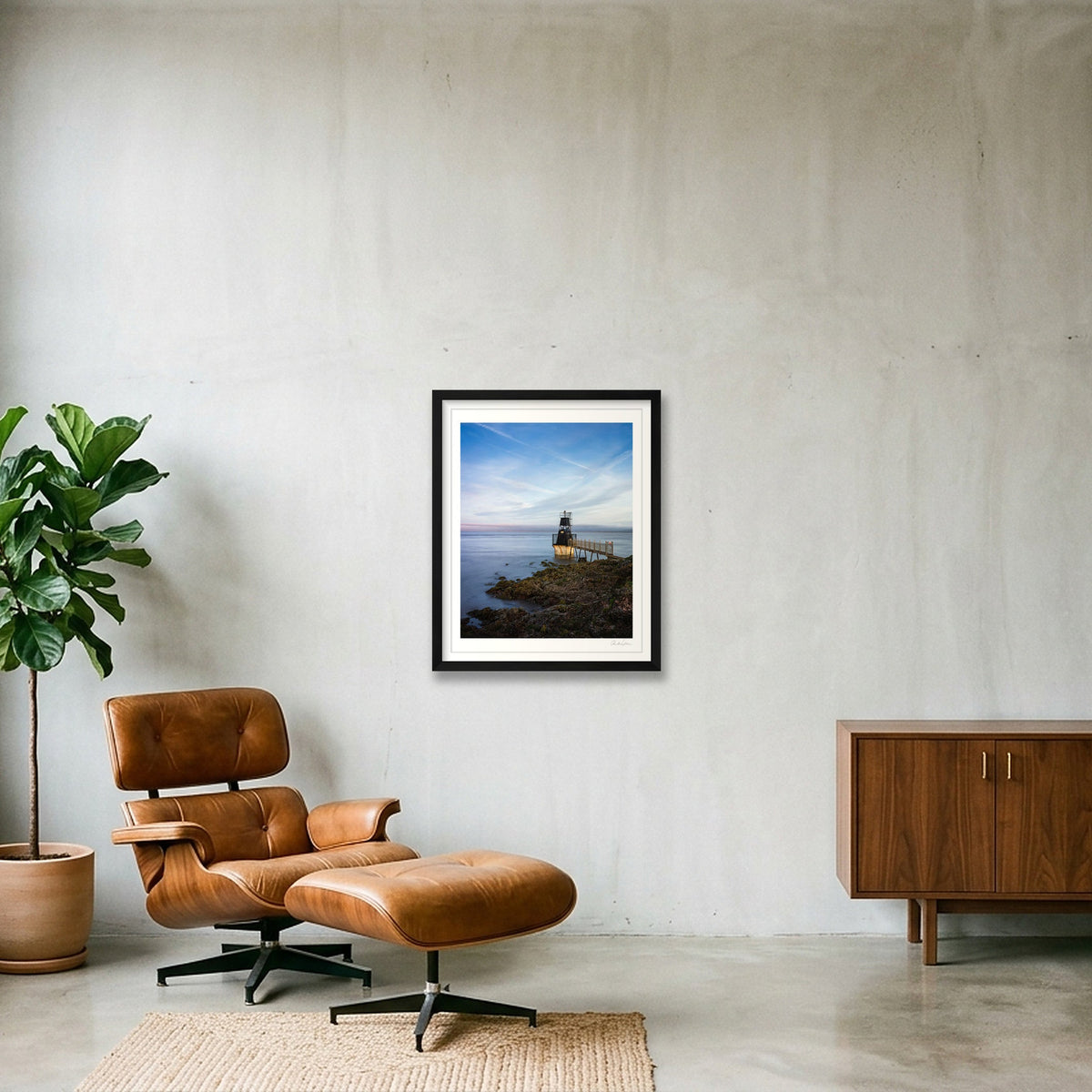 Portishead Lighthouse and the Severn Estuary — 40×50cm Black Frame