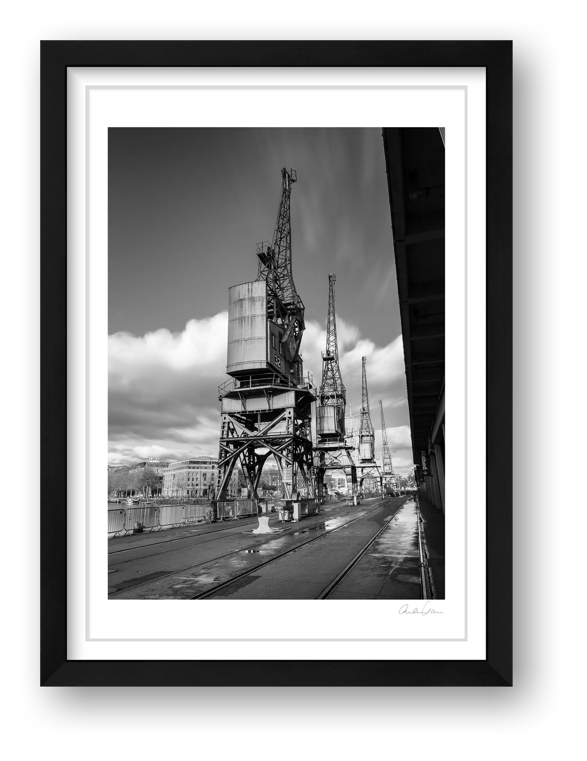 Bristol Harbourside Cranes — framed