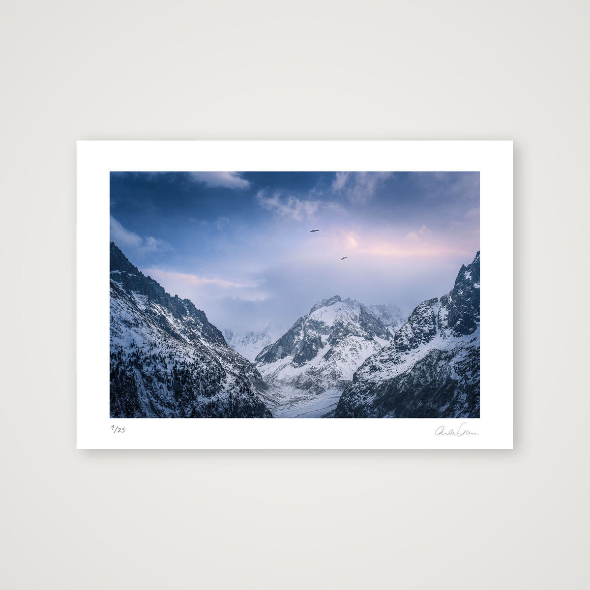 A Birds Eye View of the Valley Blanche — A4 (30×21cm) Print only