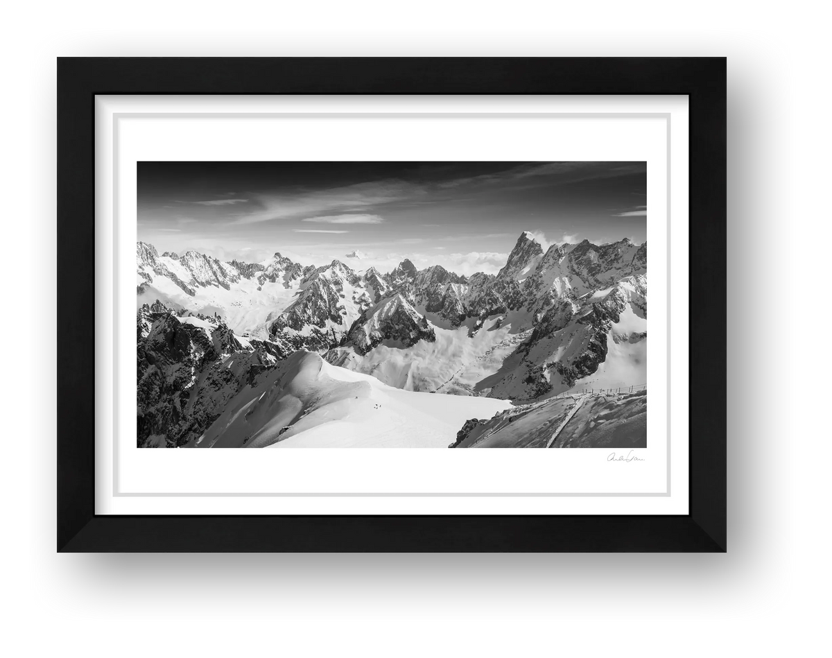 High Mountain Peaks, Chamonix Mont Blanc — framed