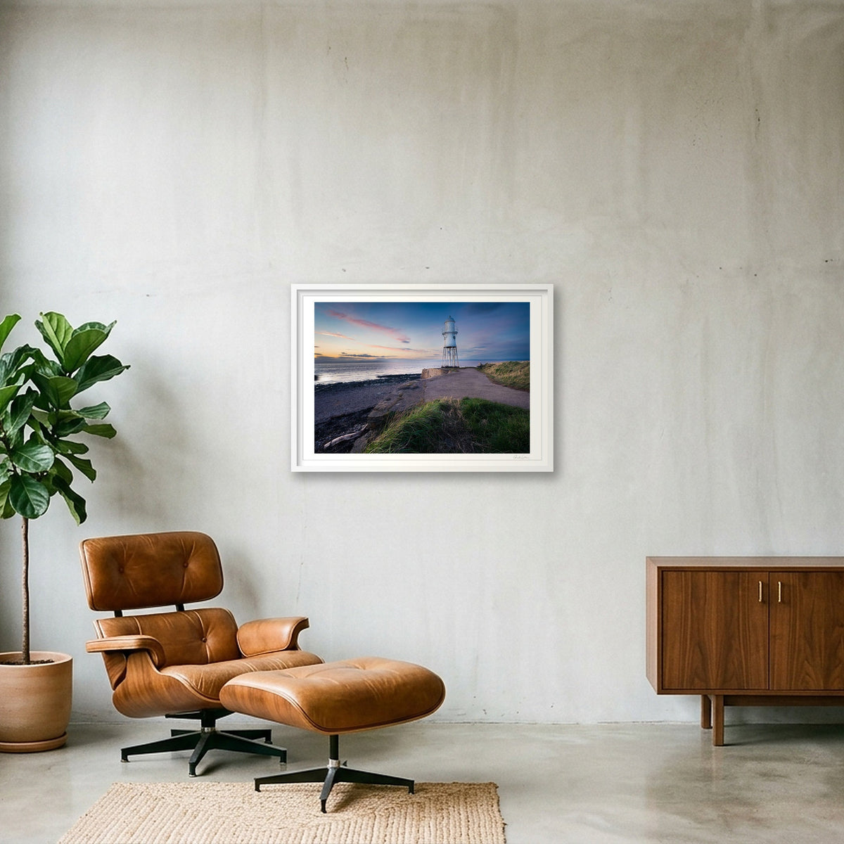 Black Nore Lighthouse, Portishead — 84×59cm White Frame