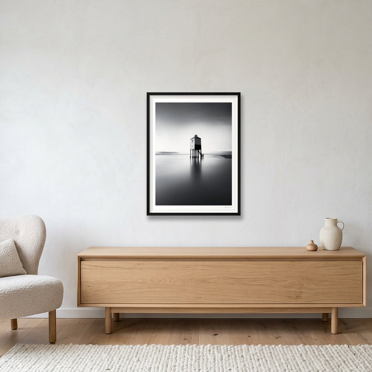 Burnham Low Lighthouse, Weston Super-Mare; 5114'54N — 60×80cm Black Frame