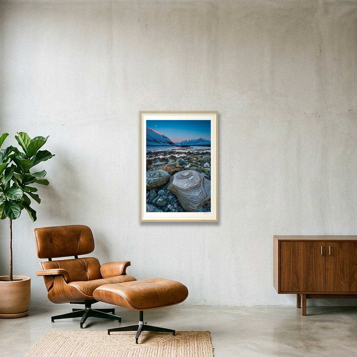 Seashore, Kvaløya Norway — 59×84cm Oak Frame