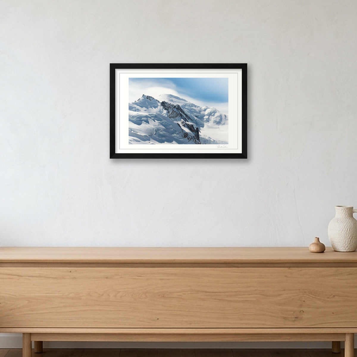 Windswept Summit, Mont Blanc — 45×30cm Black Frame