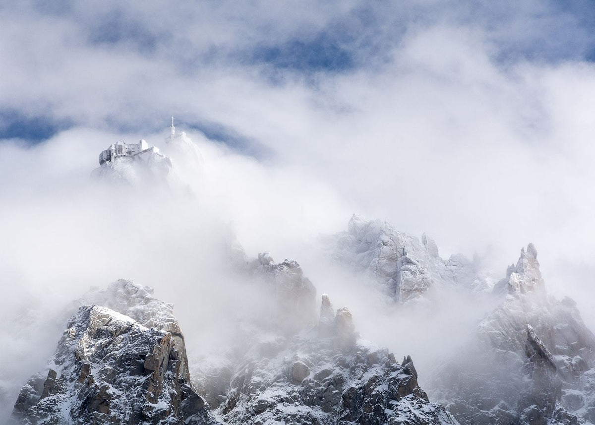 Aiguille du Midi Ski Station shrouded in Cloud: The Ice Palace