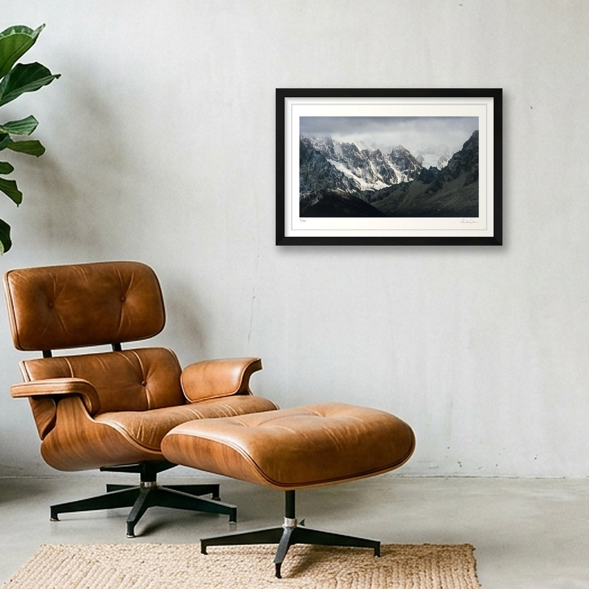 Jagged edge, Mont Blanc Massif — 45×30cm Black Frame