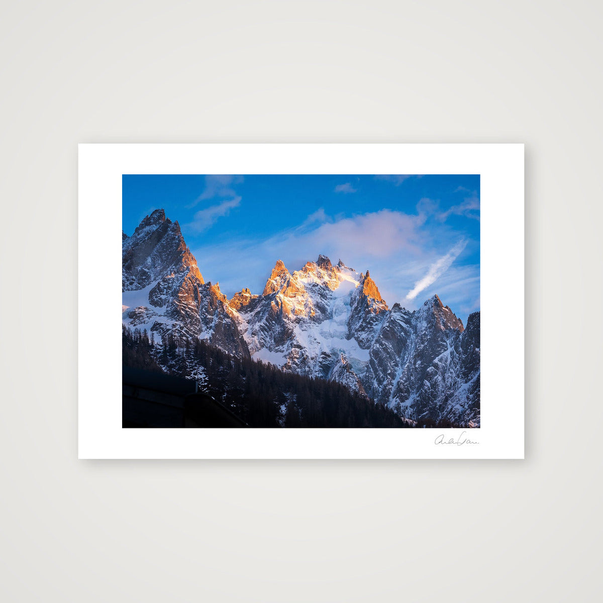 Chamonix Aiguilles at sunset — A3 (42×30cm) Print only