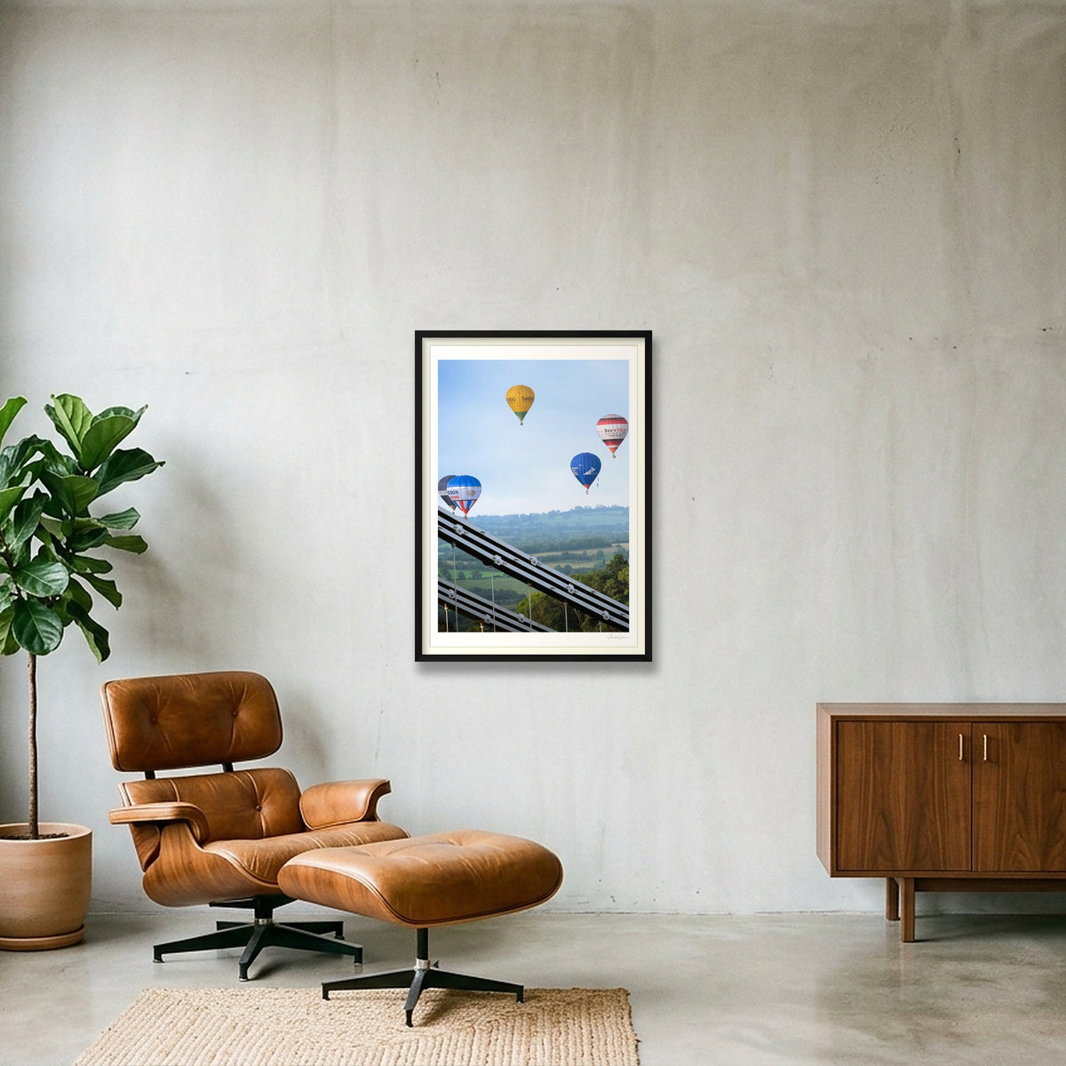 Bristol ballon fiesta above Clifton Suspension Bridge — 59×84cm Black Frame