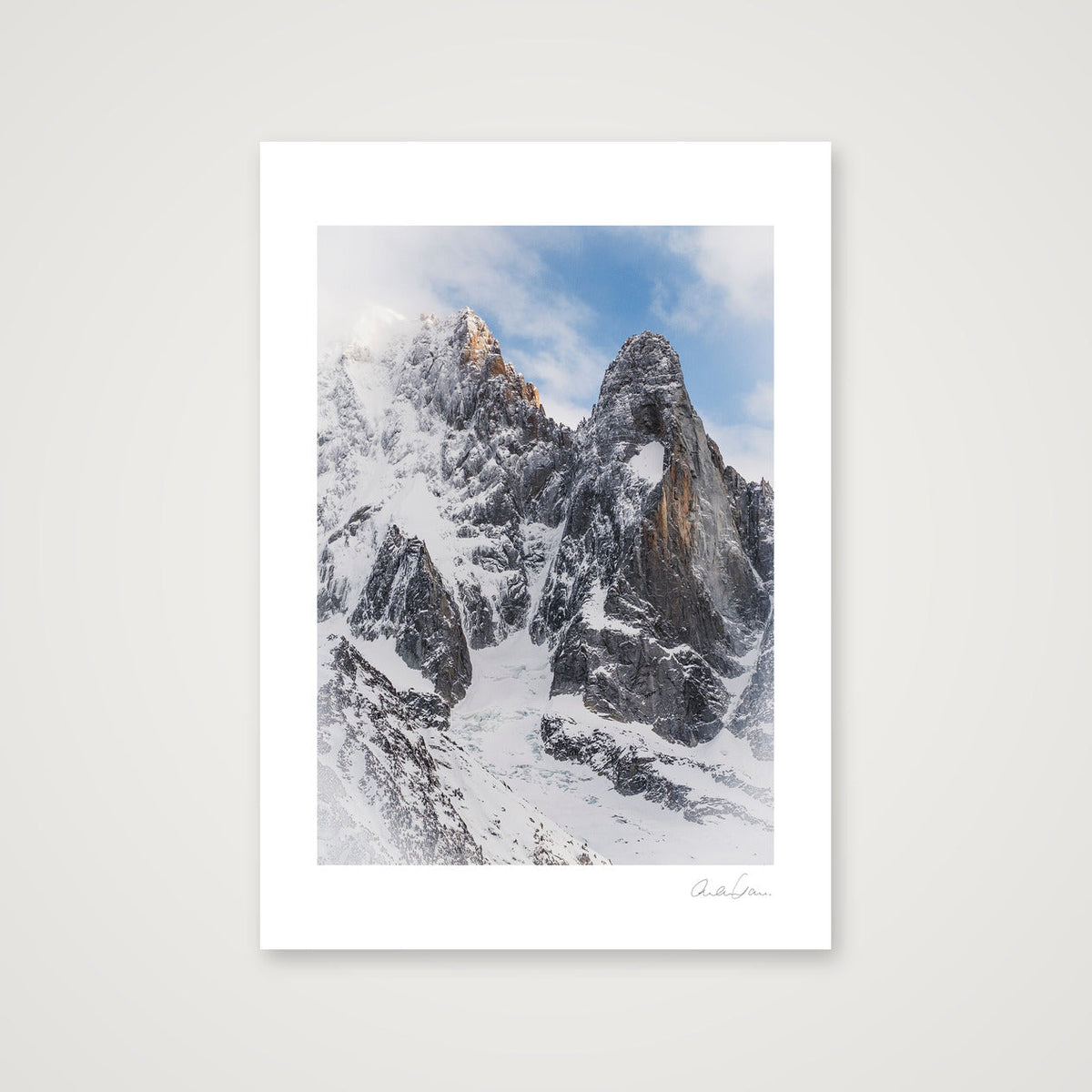 Ice and Fire - Les Drus, Mont Blanc Massif — A4 (21×30cm) Print only