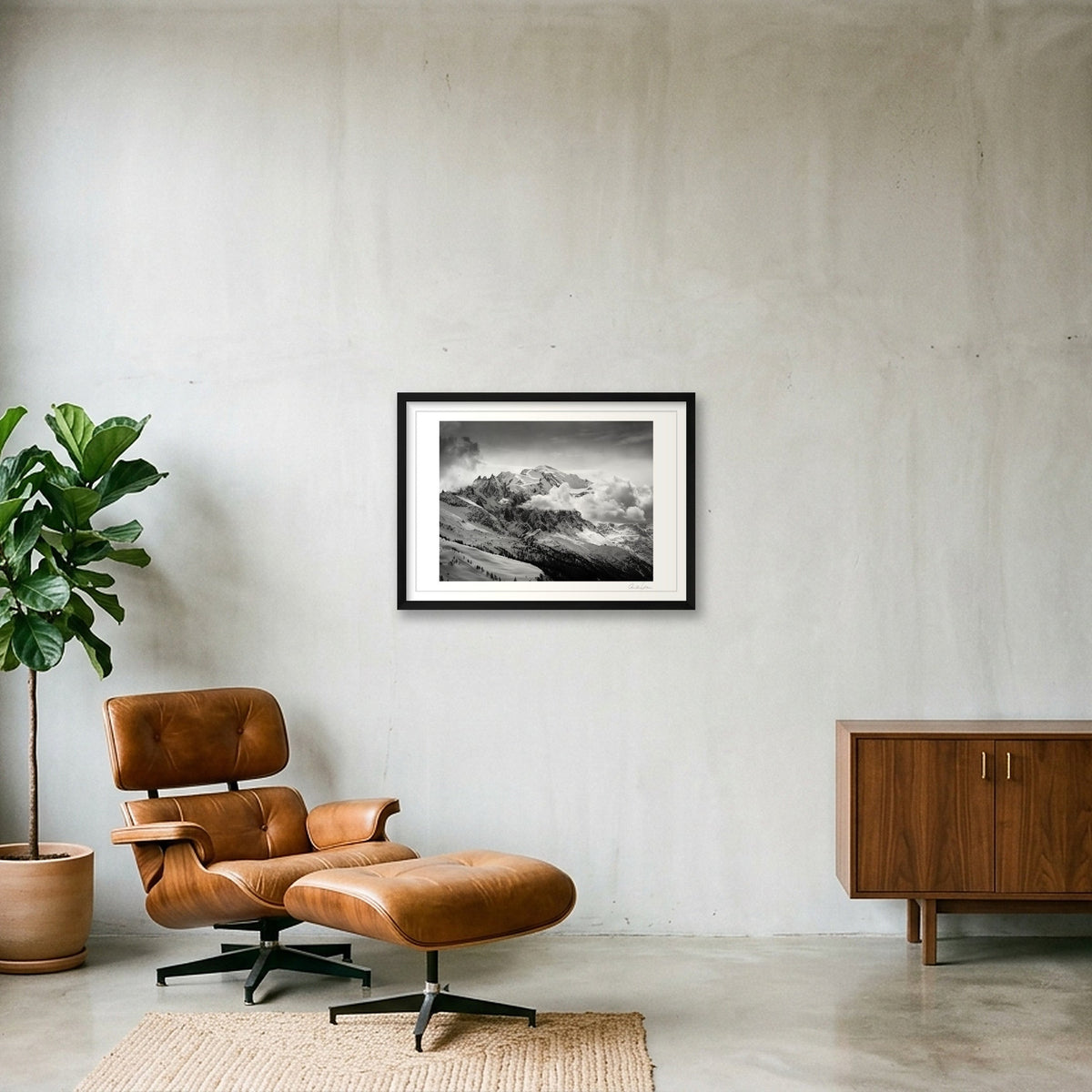 Outlook to Mont Blanc — 59×42cm Black Frame