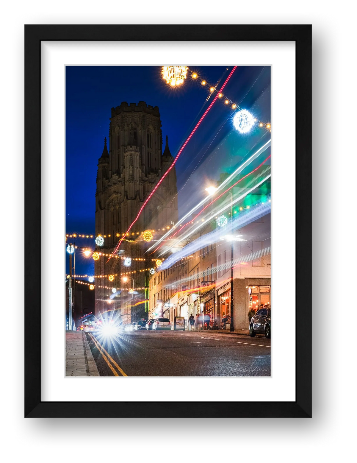 Christmas Lights on Park Street, Bristol — framed