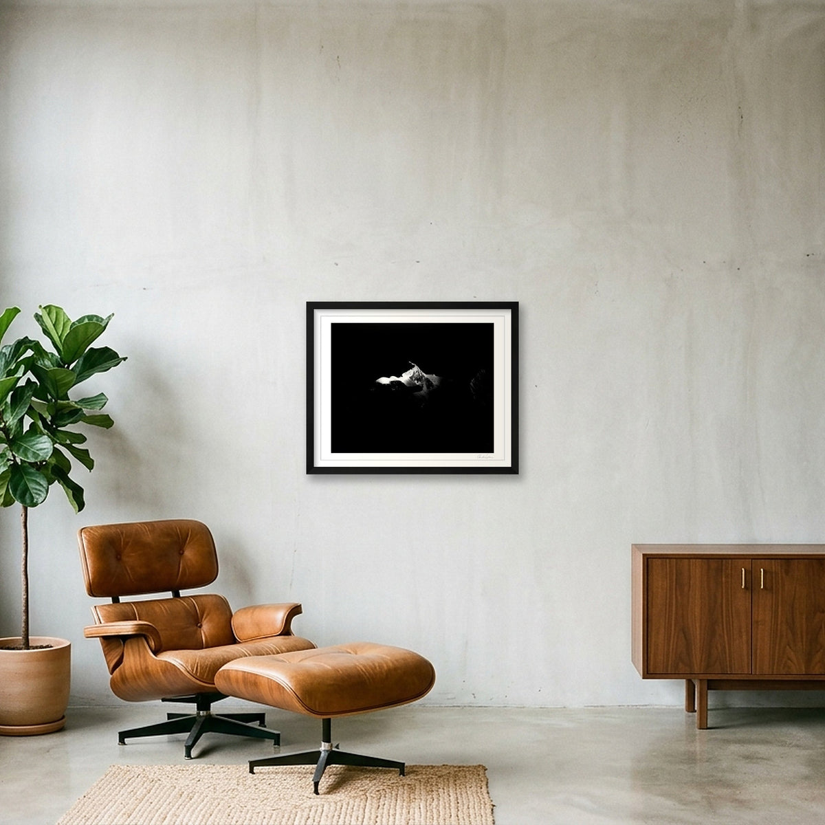 Mont Blanc Summit: 4810m — 50×40cm Black Frame