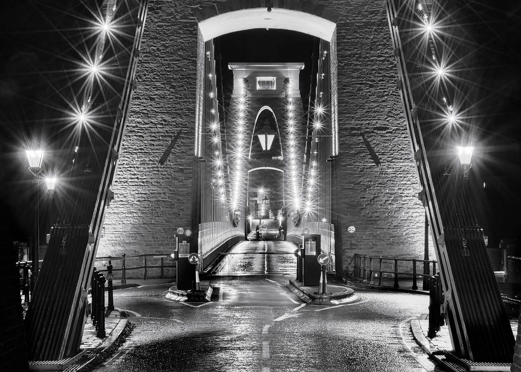 Clifton Suspension Bridge at Night: Lights On