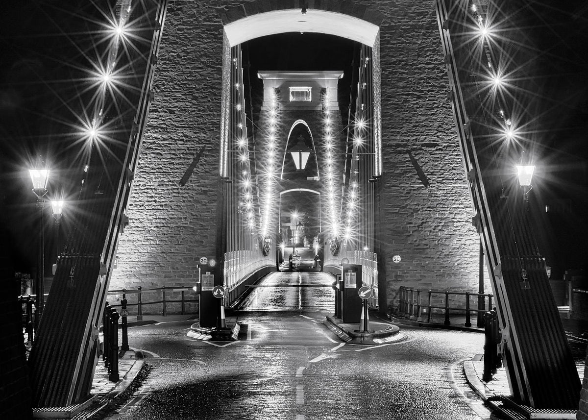 Clifton Suspension Bridge at Night: Lights On