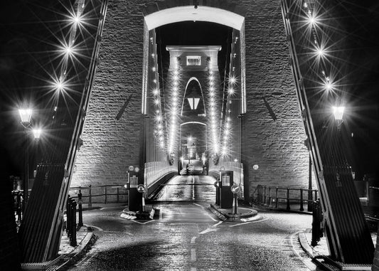 Clifton Suspension Bridge at Night: Lights On