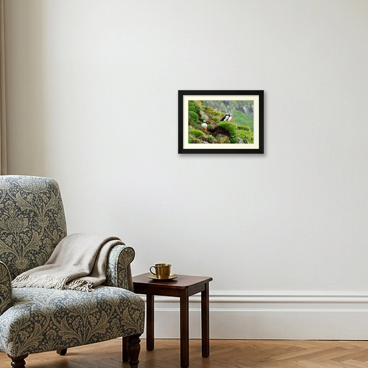 Puffin Ledge, Skomer — A4 (30×21cm) Black Frame