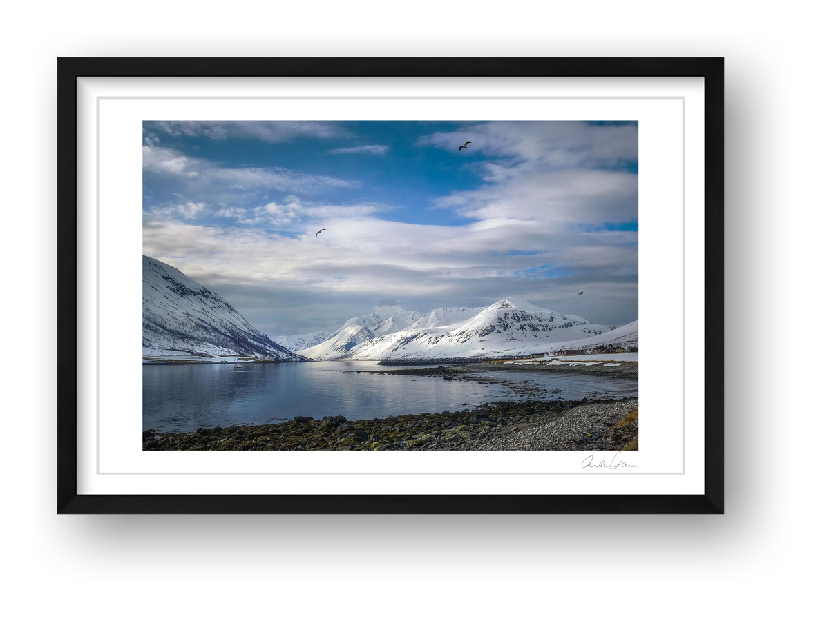Mountain View, Kvaløya fjord, Norway — framed