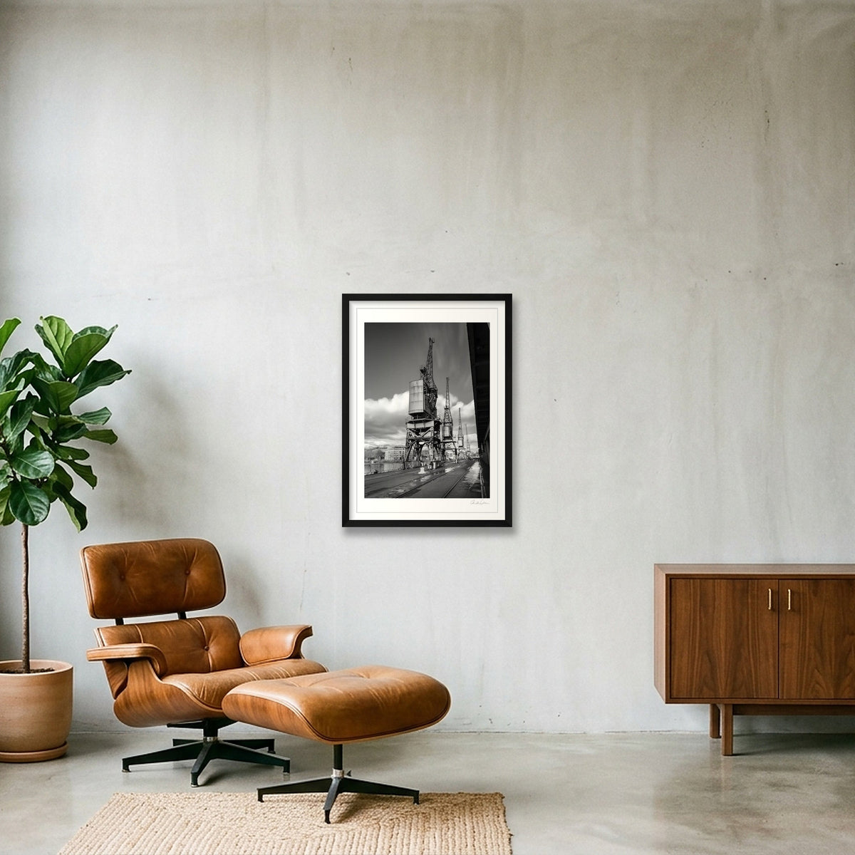 Bristol Harbourside Cranes — 42×59cm Black Frame