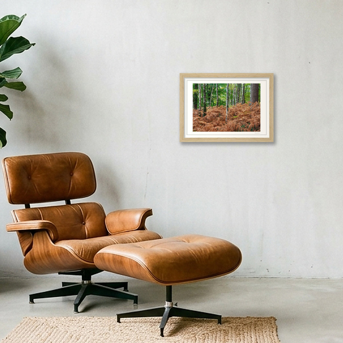 Autumn Ferns — A4 (30×21cm) Oak Frame