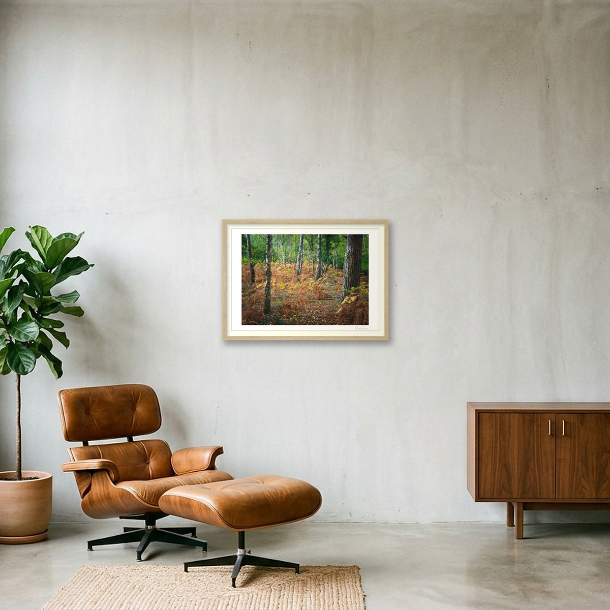 A Pebble Dash of Leaves — 59×42cm Oak Frame