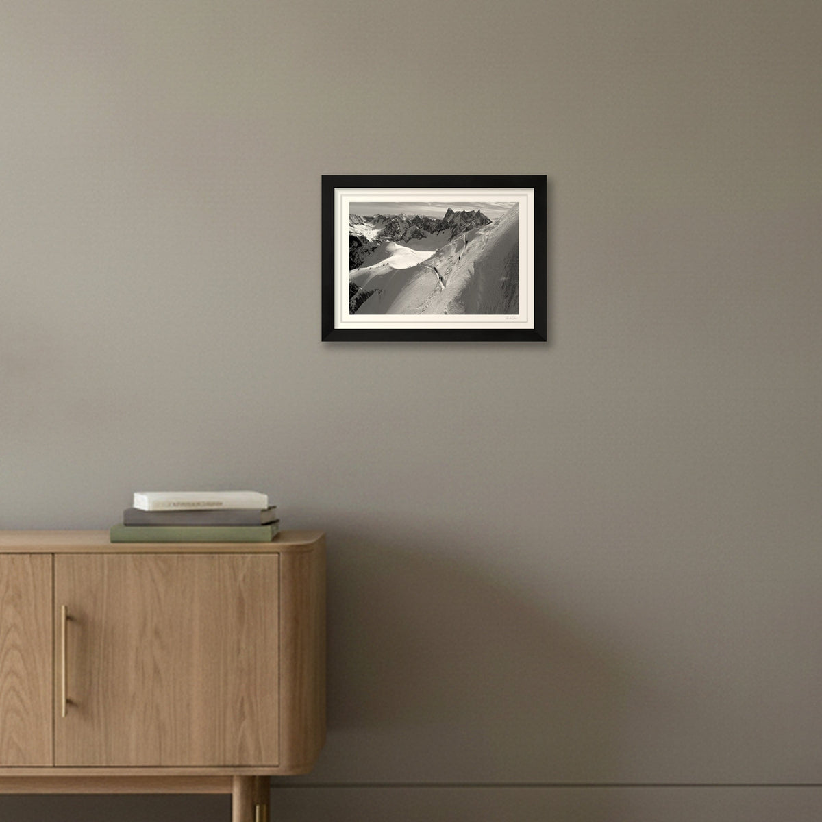 The Aiguille du Midi Arête, Chamonix: Vertiginous — A4 (30×21cm) Black Frame