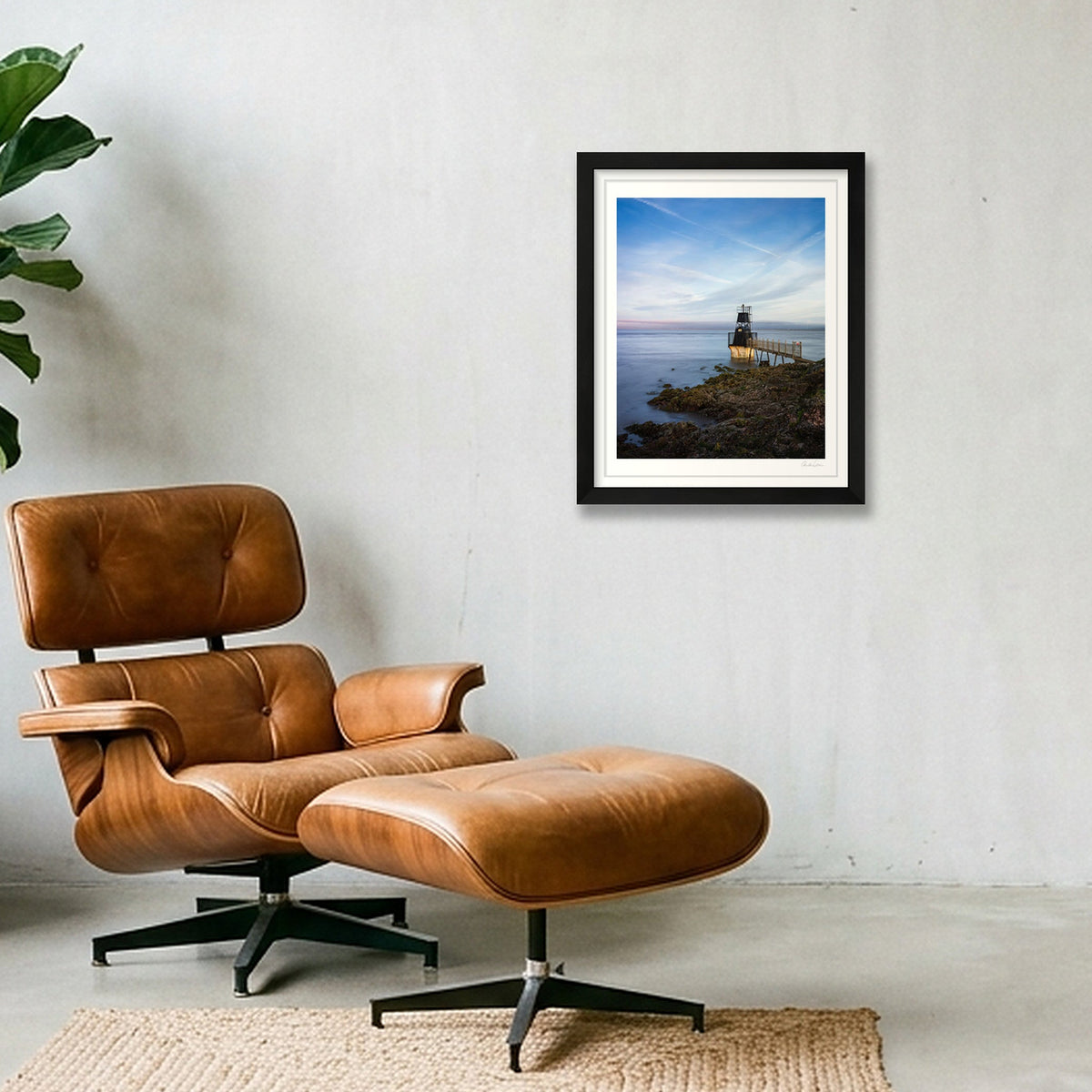 Portishead Lighthouse and the Severn Estuary — 28×35cm Black Frame