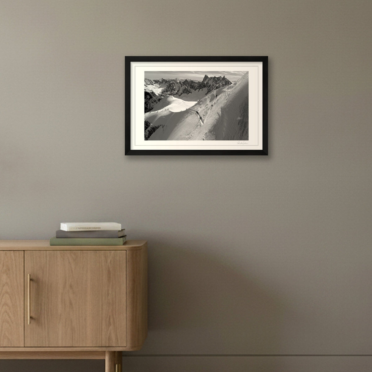 The Aiguille du Midi Arête, Chamonix: Vertiginous — 45×30cm Black Frame