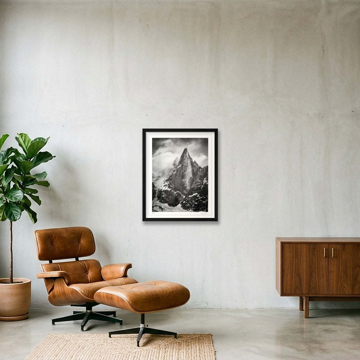 The Dru, Chamonix Mont Blanc — 40×50cm Black Frame