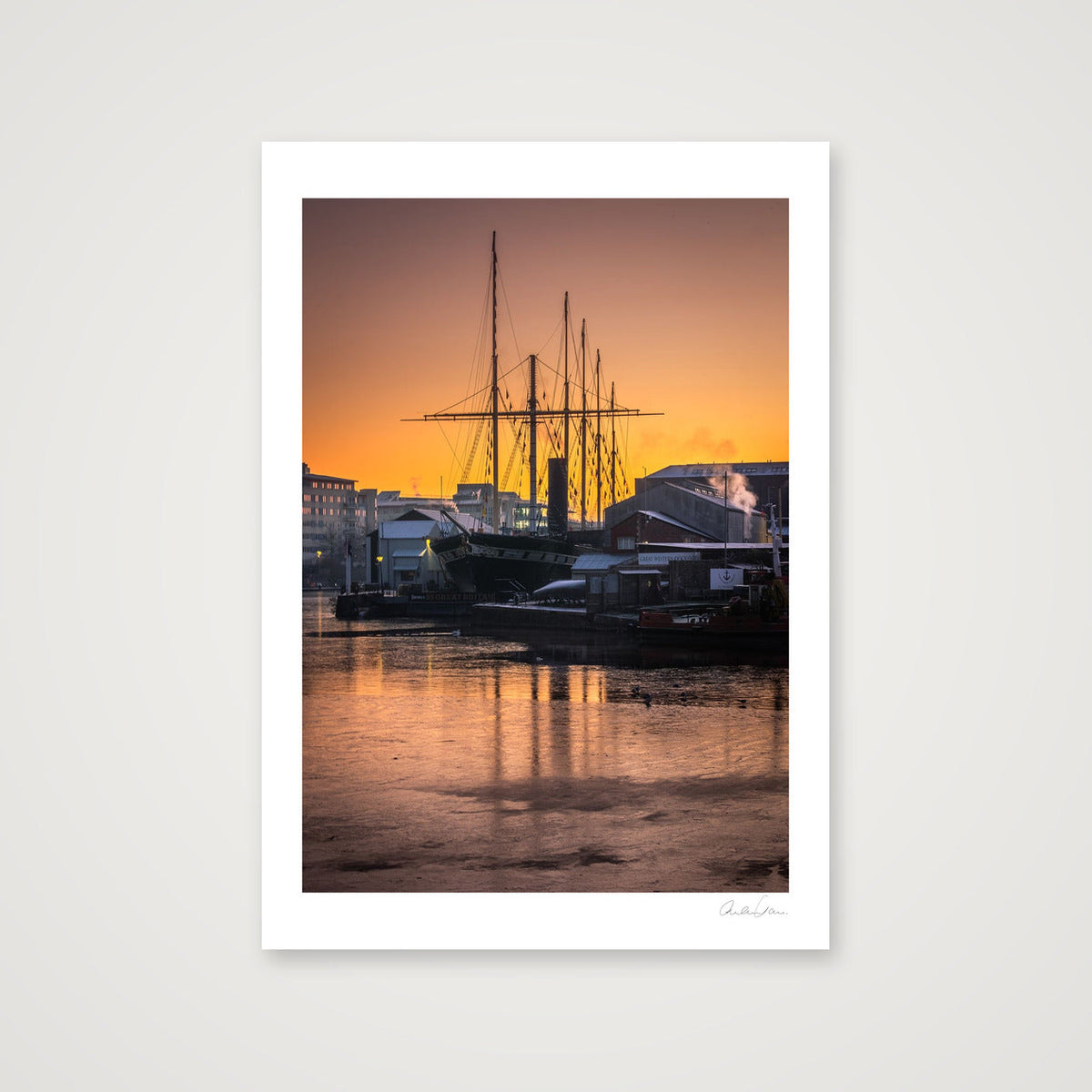 Sunset at S.S. Great Britain, Bristol Docks  — 59×84cm Print only