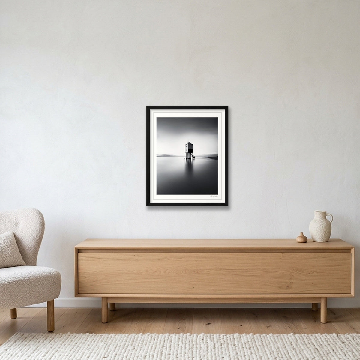 Burnham Low Lighthouse, Weston Super-Mare; 5114'54N — 40×50cm Black Frame